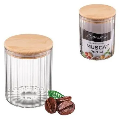 Immagine prodotto di Contenitore in vetro da 700 ml - Coperchio in bambù, chiusura ermetica