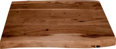 Produktbild von Holzplatte 60x40 cm Louisa, Tischplatte aus Akazienholz massiv + nussbaumfarben, Baumkanten-Platte für Heimwerker, geeignet für Arbeitsplatten, Tische & Fensterbretter