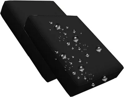 Image de Banc d'extérieur imperméable - 50 x 50 / 60 x 60 cm - Noir - Protection pour mobilier d'extérieur