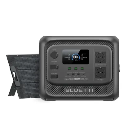 Obrázek produktu pro Solární generátor BLUETTI Elite 300 se solárním panelem 200 W, záložním zdrojem LiFePO4 3014,4 Wh s výstupy 2400 W AC, 3kWh powerstation pro domácnost a karavan