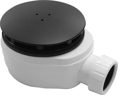 Produktbild von Sellon24® Ablaufgarnitur Ablauf Schwarz flach Ø 90mm Duschablauf für flache Duschwannen horizontal 58mm hoch