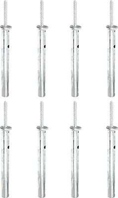 Zdjęcie produktu dla Alberts 8 x wsporniki słupków, do zabetonowania, długość śruby 120 mm, rura Ø 42 mm, ocynkowana ogniowo