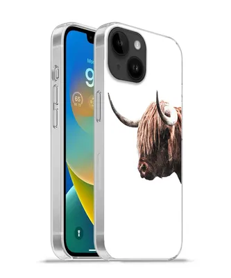 Produktbild von MuchoWow® Handyhülle Schutzhülle Hülle für Apple iPhone 14 - Softcase Schottischer Highlander - Hoorn - Porträt Silikon Softcase Handy Hülle - Mobiltelefonhülle