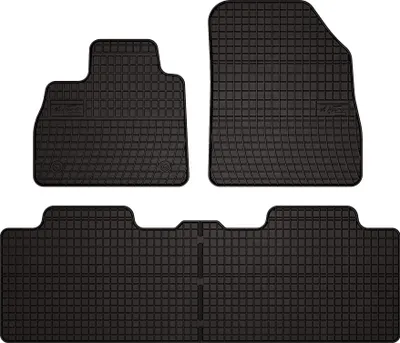 Produktbild von Gummifußmatten passend für Renault Espace V (Minivan, Bj. 2015-2022) –  schwarz, passgenau, mit Befestigungen set 4 Stk. - Gummi-Automatten