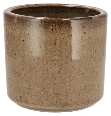 Produktbild von DK Design Blumentopf - rund - Braune Glasur - taupe - 15x17 cm - glanzend