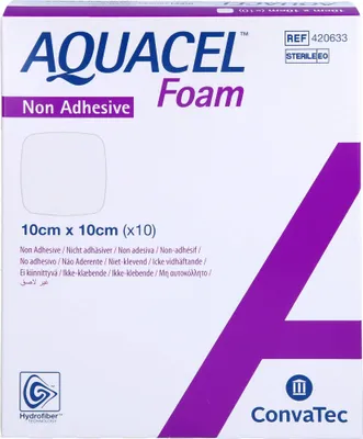 Zdjęcie produktu dla AQUACEL opatrunek piankowy z hydrowłóknem 10 x 10 cm, 10 szt. Opatrunki na rany