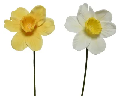 Produktbild von Decoris Kunstblume Narzisse h39cm gelb weiß 2 sort