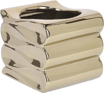 Productafbeelding van KOTARBAU® Bloempot bloemenvaas van keramiek zeegolven geglazuurd 13 cm goud