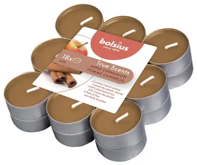 Produktbild von Bolsius Duftteelichter True Scents Apfel Zimt Ø 3,8 cm, 18er Pack