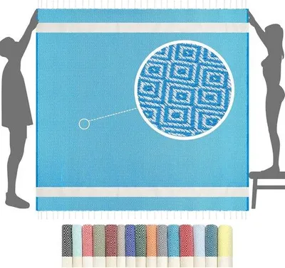 Produktbild von Famanu – XXL Strandtuch, 200 x 200 cm, , sandabweisend und schnelltrocknend, ideal als Picknickdecke und für den Strand, geeignet für