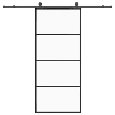 Imagen del producto de Puerta corredera con herrajes, color , 90x205 cm, vidrio templado ESG
