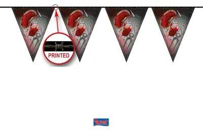 Produktbild von Folat Halloween Wimpelkette 10m lang, 15 Wimpel (ca. 27cm), Horror-Motive
