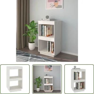 Produktbild von The Living Store Bücherregal Weiß 40x35x71 cm Massivholz Kiefer