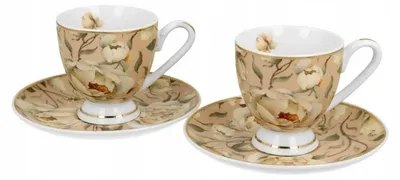 Produktbild von Duo English Roses Cream Espressotassen Set 2 x 90 ml