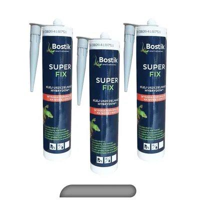 Produktbild von 3x BOSTIK SUPERFIX Montagekleber Klebstoff Dichtmasse Kartusche 290 ML grau
