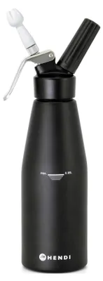 Produktbild von HENDI Sahnespender Kitchen Line, schwarz, Kitchen Line, 0,95L, Schwarz, ⌀95x(H)320mm