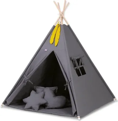 Immagine prodotto di Tenda teepee per bambini - tenda da gioco - incl. tappetino e cuscino - leggera e facile da montare