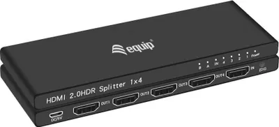 Obrázek produktu pro Equip HDMI Splitter 2.0 4 Port Ultra Slim 4K/60Hz black - 4-Port