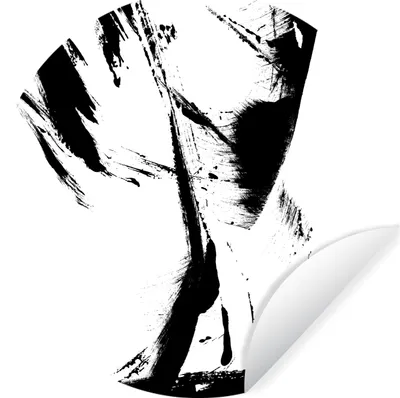 Produktbild von MuchoWow® Runde Wandtattoo - Wandsticker Tapete Aufkleber Farbe - Schwarz - Abstrakt Ø 100 cm Selbstklebend und Repositionierbar - Wandaufkleber - Kreis - Tapetenkreis - Wandbild rund - Schlafzimmerdekoration - Wanddeko - runde Tapete - Kunst für zu Hause