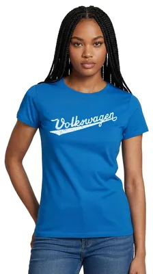 Produktbild von Spreadshirt Volkswagen VW Logoschriftzug Retro Weiß Frauen T-Shirt, XXL, Royalblau