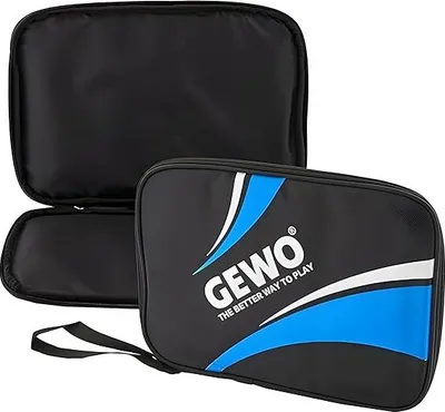 Produktbild von GEWO Tischtennis Einzelhülle Master – Tischtennisschlägerhülle, gepolstert- 32cm, schwarz-blau