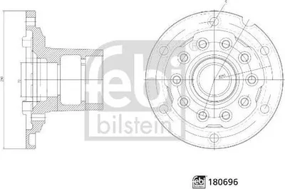 Produktbild von FEBI BILSTEIN 180696 Radnabe für MAN M 2000 L Ø245mm Lochkreis