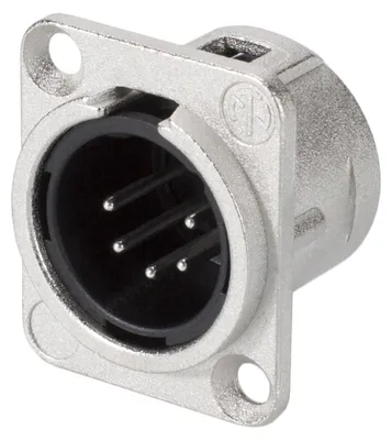 Produktbild von NEUTRIK® XLR, 5-pol , Metall-, Löttechnik-Einbaustecker, versilberte(r) Kontakt(e), Type D, nickelfarben