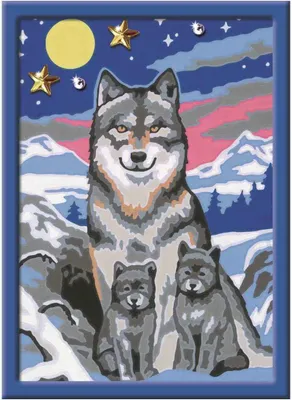 Image de Ravensburger 27784 Ravensburger Malen-nach-Zahlen Süße Wolfsfamilie