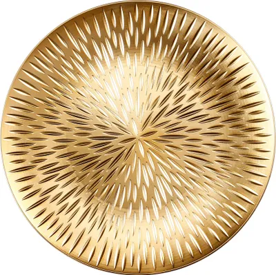 Dekoteller 33cm Kunststoff mit Strahlen Muster - Gold