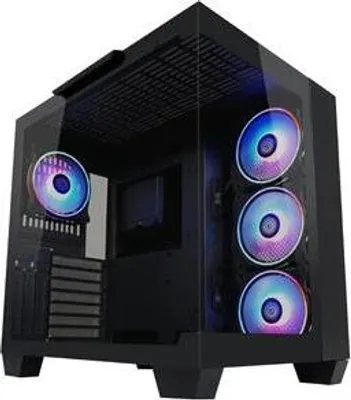 Produktbild von LC-Power 809B, Midi Tower, PC, Schwarz, ATX, EATX, micro ATX, Mini-ITX, Metall, Kunststoff, Gehärtetes Glas, Gaming