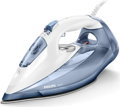 Produktbild von Philips Azur Bügeleisen mit Keramikbügelsohle, 50 g/min konstanter Dampf, Quick Calc, 2800 W, Blau (GC4902/20)