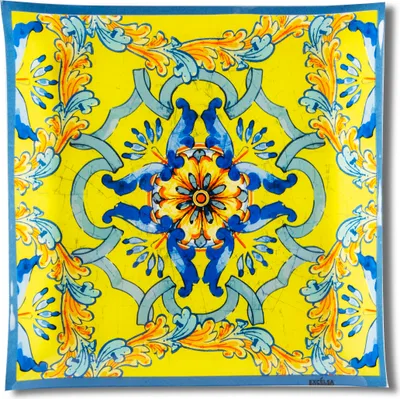 Immagine prodotto di Piatto/vassoio Excelsa Trinacria in vetro 30 cm colorato