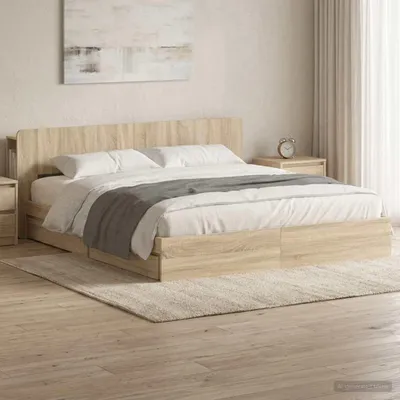 Produktbild von Möbel Bettgestell mit Stauraum mit Kopfteil Sonoma-Eiche 180 x 200 cmKlassische Betten - Klassische Betten c5606