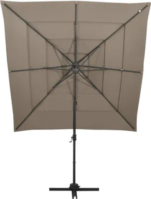 Obrázok produktu pre vidaXL Slnečník s hliníkovým stožiarom 4-vrstvový Taupe 250x250 cm