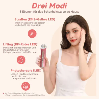 Immagine prodotto di Dispositivo di massaggio viso RF, EMS e con 3 luci LED per ridurre il gonfiore