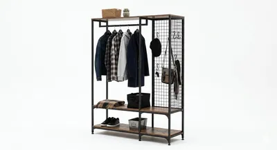 Zdjęcie produktu dla Garderoba Wolnostojąca Loft - Wieszak RCR16BXV1 (Industrialny Orzech)