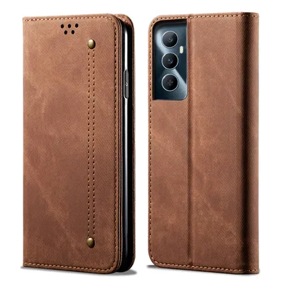 Produktbild von Hülle für Realme C65 4G Leder Brieftasche Flip Bookstyle Schutzhülle mit Standfunktion Braun