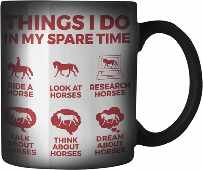 Produktbild von Trendation - Pferde Farbwechsel Zauber-Tasse Lustig Reiterin Geschenk Pferde Geschenke Mädchen Pferdeliebhaber (Schwarz)