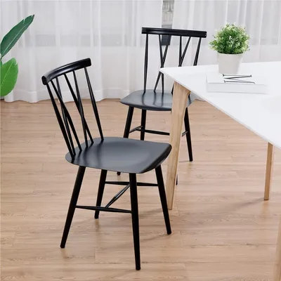 Obrázek produktu pro Kovové jídelní židle - Designové židle - Kuchyňské židle - Obývací pokojové židle - Industriální styl - Sada 2 kusů