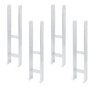 Image de Poteaux de support pour abri de voiture Alberts 4 x H, sabots de poteau, profilés en H, galvanisés à chaud, 600 mm