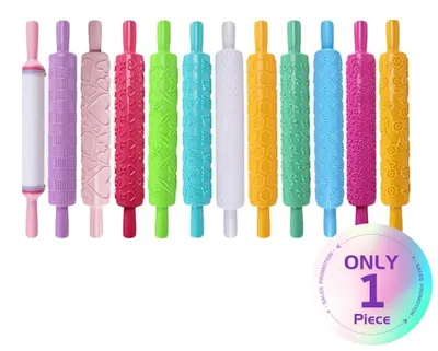 Produktbild von Dekoration für Torten, 12 Stück – Teigroller mit Prägemuster – Dekorationstools – Fondant-Zuckerpaste – Antihaft-Muster – Ideal zum Selberbacken von Torten – Backutensilien