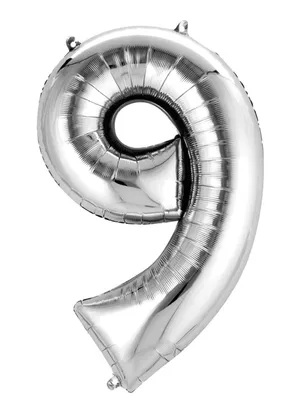 Produktbild von amscan® 2798901 Folienballon Zahl 9 - silber