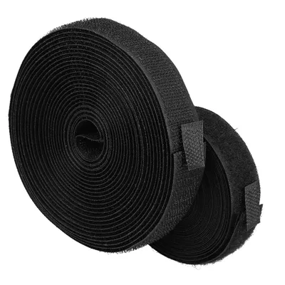 Produktbild von mumbi Klettband zum Nähen, Klett bestehend aus Haken und Flausch zum Aufnähen, Klettverschluss 20mm x 5 Meter, Schwarz