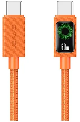 Immagine prodotto di Cavo Usams SJ773, potenza 60W, connettori USB-C/USB-C, lunghezza 1,2 metri, colore arancione