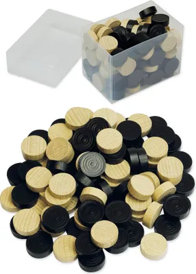 Produktbild von TimeTEX Spielsteine aus Holz, natur/schwarz, 21 mm ø, 100 Stück