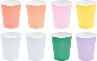 Zdjęcie produktu dla 8 różnokolorowych kubków papierowych