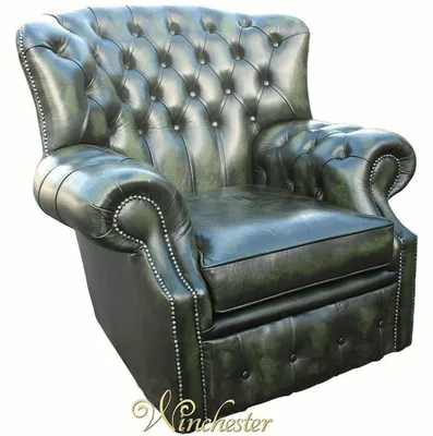 Produktbild von Chesterfield Samt Ohrensessel 1 Sitzer Designer Leder Fernseh Stoff Polster Neu