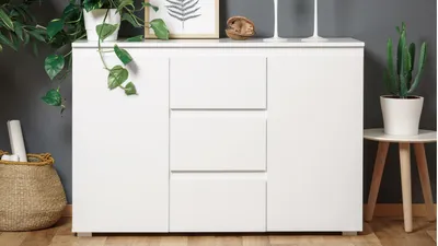Produktbild von Sideboard Blanc 4 grifflose Kommode in Weiß 120 cm breit