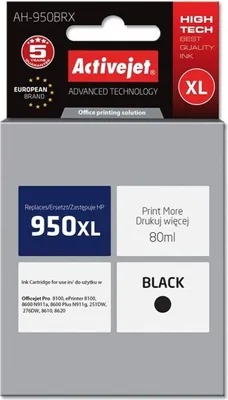 Zdjęcie produktu dla Activejet Tusz zamiennik HP 950XL Premium 80 ml czarny