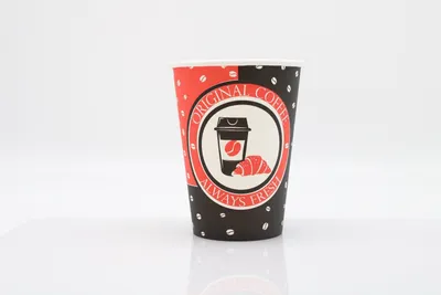 Produktbild von 500x Kaffeebecher Always Fresh Papierbecher PE beschichtet 12 oz / 340ml Rot-Schwarz
